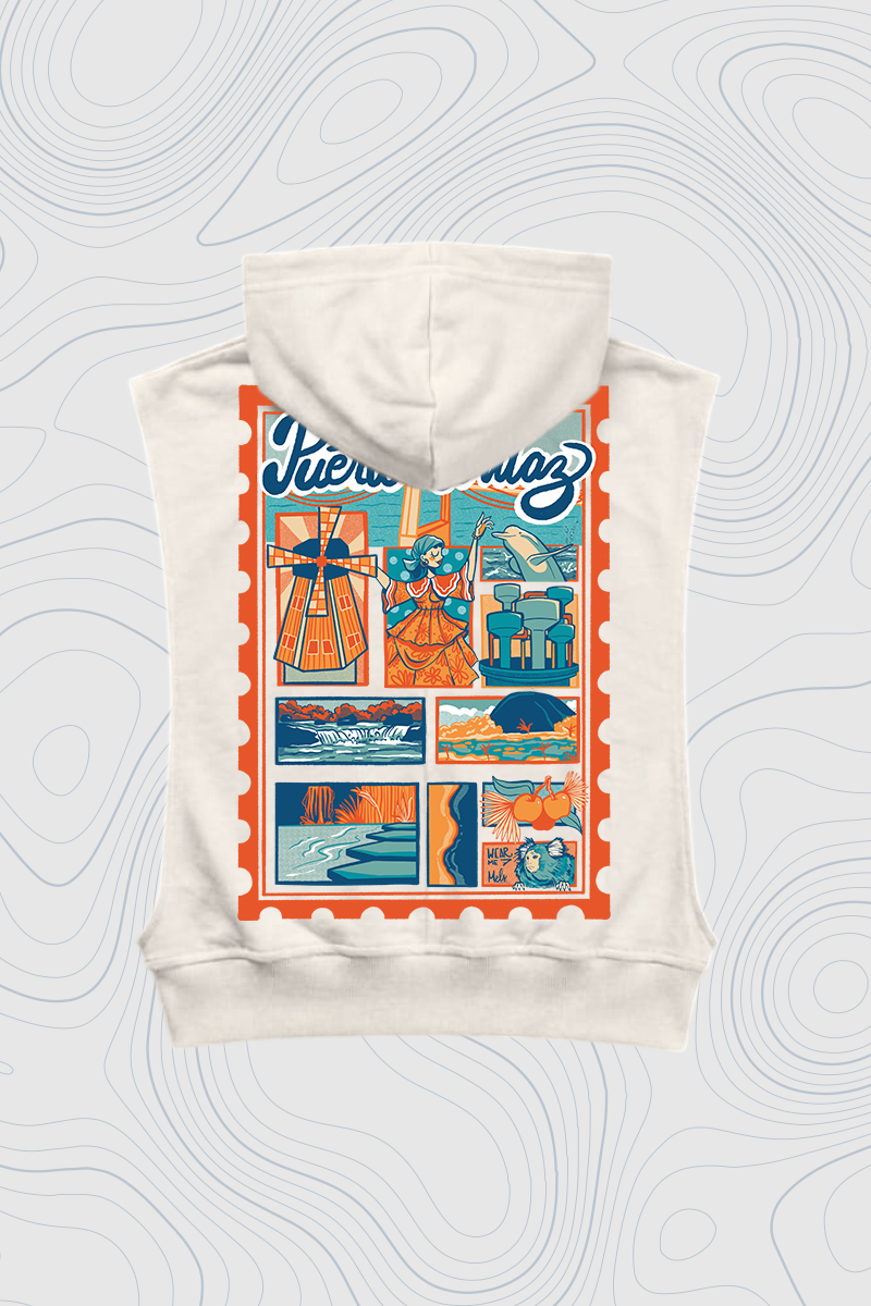 Women's Sleeveless Hoodie "Pto. Ordáz" — P2 Territorios