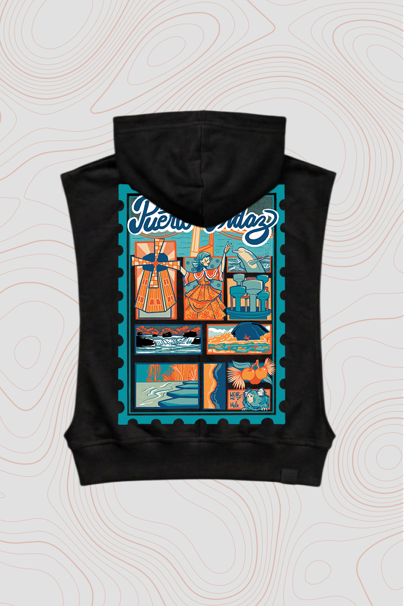 Women's Sleeveless Hoodie "Pto. Ordáz" — P2 Territorios